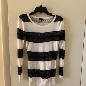 White and black lace top